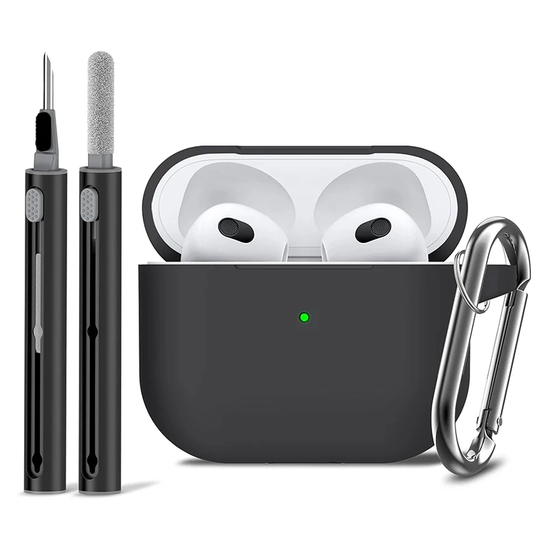 Für AirPods 3. Generation Ladehülle mit AirPods 3. Generation Hülle Damen Herren mit Reinigungsset Weiche Silikon-Schutzhülle jetzt Image