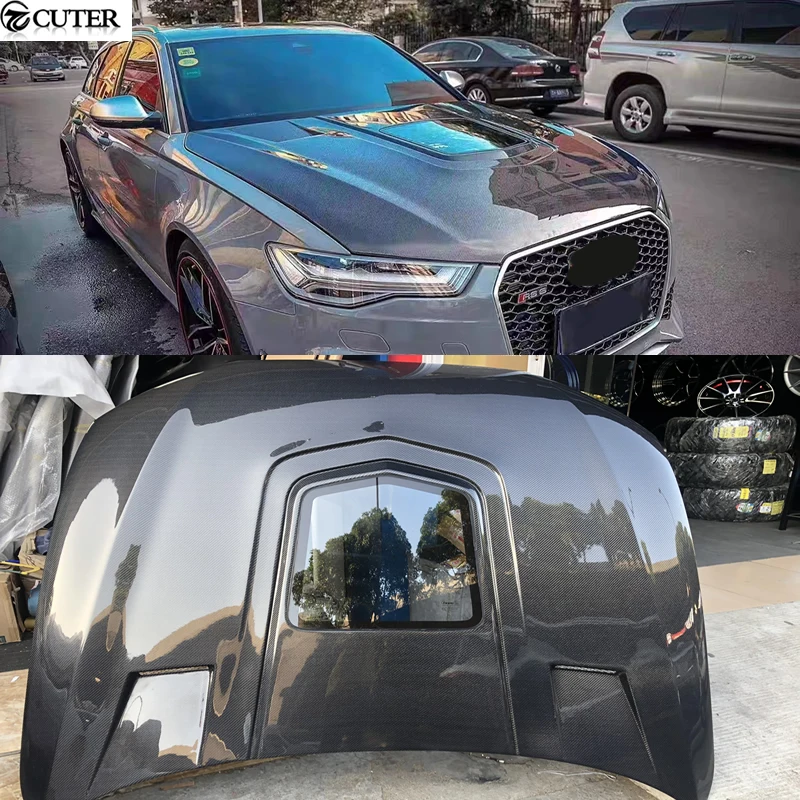 A6 C7 S6 Rs6 A7 S7 RS7 Transparent Carbon FRP Motorhaube Motorhaube für Audi A6 A7 C7 Auto körper kit Image