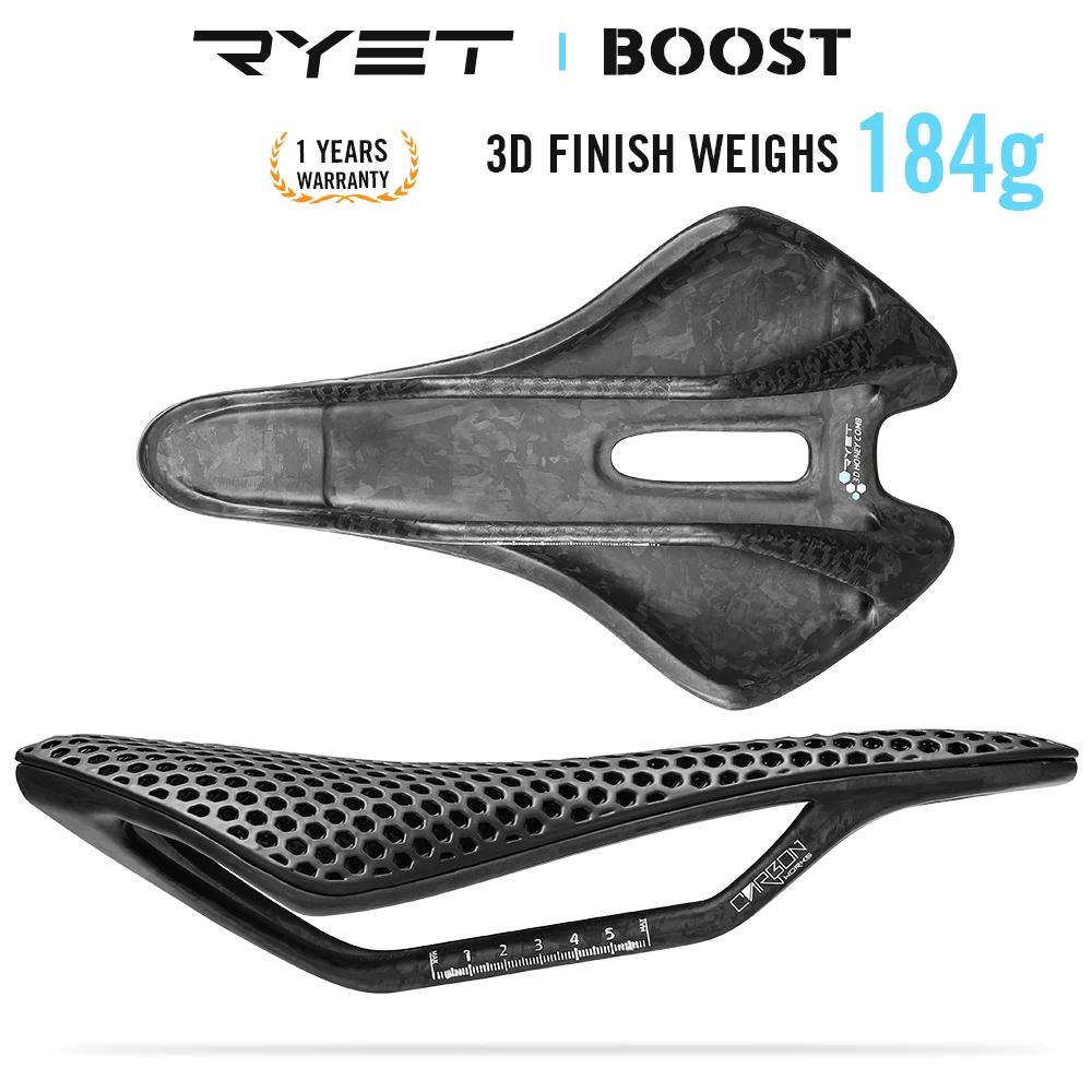 RYET 3D Gedruckt Fahrrad Sattel Voll Carbon Super Licht Fahrrad Sitzkissen Straße MTB Sitz Sättel Für Männer Frauen Radfahren Fahrrad