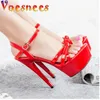 Voesnees Nachtclub Frauen Schuhe Sandalen Plattform Stahlrohr Tanz Schuhe Dünnen hochhackigen 13-15 cm Weibliche Wasserdicht hochzeit Schuhe