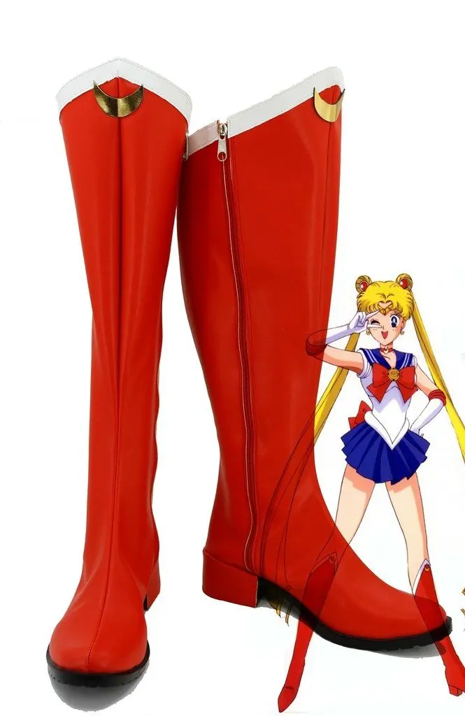 Usagi Tsukino Schuhe Cosplay Sailor Moon Usagi Tsukino Cosplay Stiefel Rot Schuhe Nach Maß Unisex Schuhe Cosplay