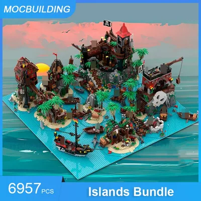 MOC Bausteine Inseln Bundle Modell DIY Montieren Ziegel Burg Architektur Pädagogisches Kreative Image