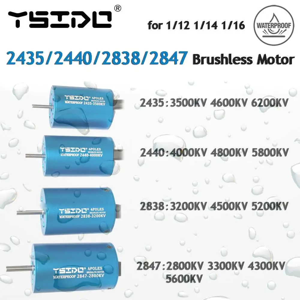 RC Motor 2435/2440/2838/2847 Wasserdichter bürstenloser Motor für Wltoys 124016 Remo Hobby XLH Timaya Redcat 1/12 1/14 1/16 RC Bootsauto