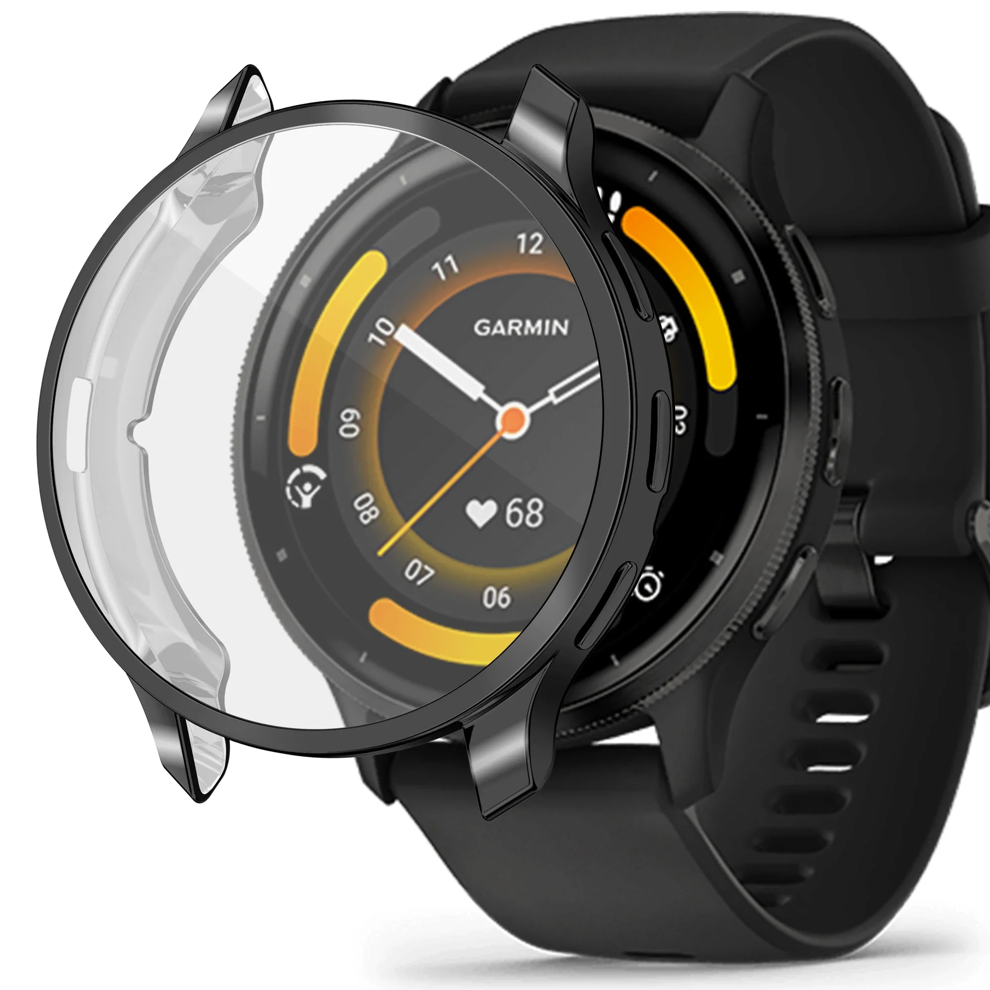 Glasgehäuse für Garmin Venu 3/3S, Zubehör, kratzfeste Smartwatch, Rundum-Stoßstangenschutzhülle für Garmin Venu 3s Hüllen Image