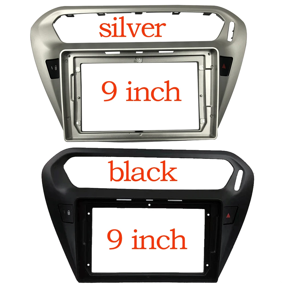 2 din 9 Zoll Autoradio Installation DVD GPS MP5 Kunststoff Blende Panel Rahmen für Peugeot Citron Elysee Dash Mount Kit Image