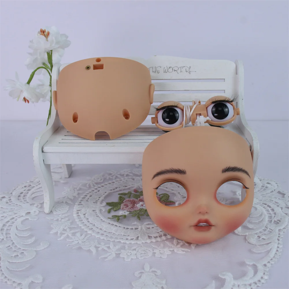 Glücks tage Blyth Puppe hand bemalte Make-up neue Gesichts platte einschl ießlich der Rück platte und Schrauben, mattes Gesicht, Lippen schnitzen, Augenbrauen Image