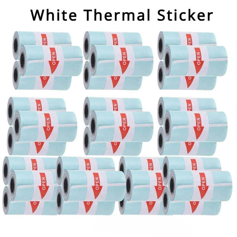 Bedruckbares Aufkleberpapier, direktes Thermopapier, weiß, selbstklebend, 57 x 30 mm, für PeriPage A6 PAPERANG P1/P2 Mini-Fotodrucker Image