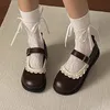 Frau Pumps Gothic Schuhe für Frauen Kawaii Mary Jane Abend Schwarz Niedlich Niedriger Absatz Eleganter japanischer Stil Lolita Runde Zehen L Koreanisch