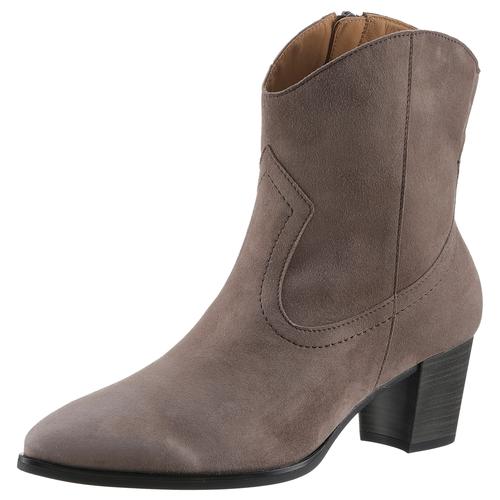 Westernstiefelette GABOR Gr. 41, grau (taupe) Damen Schuhe Cowboyboots Cowboy-Stiefelette Stiefelette Cowboyboots, mit dezenten Ziernähten