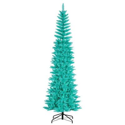 Vickerman 761595 - 6.5' x 28" Aqua Pencil Tree Unlit Artificial Christmas Tree Christmas Tree (K243965)
