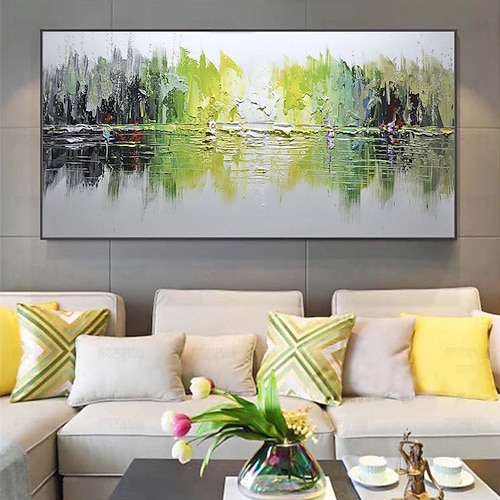 Mintura handgefertigte Ölgemälde mit Strukturlandschaft auf Leinwand, Wandkunst, Dekoration, modernes abstraktes Bild für die Inneneinrichtung, gerolltes, rahmenloses, ungedehntes Gemälde Image