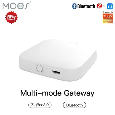 MOES Multi-mode Smart Gateway ZigBee WiFi Bluetooth Mesh Hub Work with Tuya Smart App Voice Control