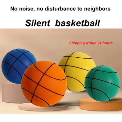 Indoor Silent Basketball and Basket 18/21/24 cm Bouncing Mute Ball Sports and Entertainment Toy Foam