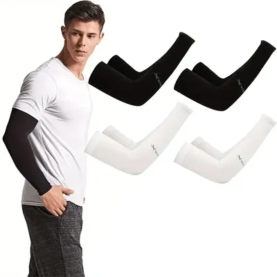 1 Pair Summer Cycling Cooling Ice Silk Arm Cover Arm Sleeves Running Outdoor Sport Sunshade
