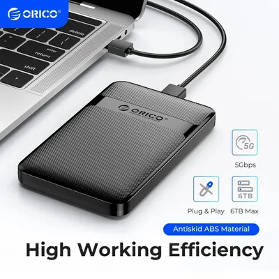 ORICO HDD Case 2.5 Inch SATA to USB3.0/Type-C HDD Enclosure 6Gbps Max USB-C External SATA HDD