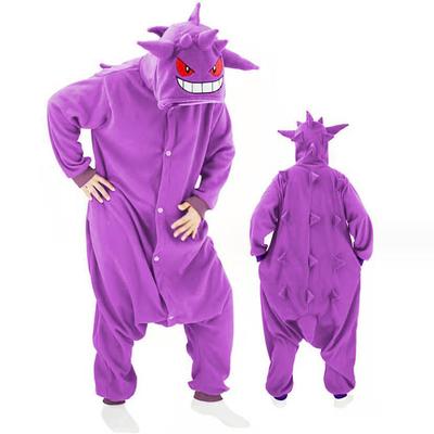 Kid's Adults' Animal Group Costume Onesie Costume Carnival Costume Cartoon Bulbasaur Gengar Onesie Pajamas Kigurumi Pajamas Charm Funny Costume For Men and Women Boys and Girls Carnival Cartoon