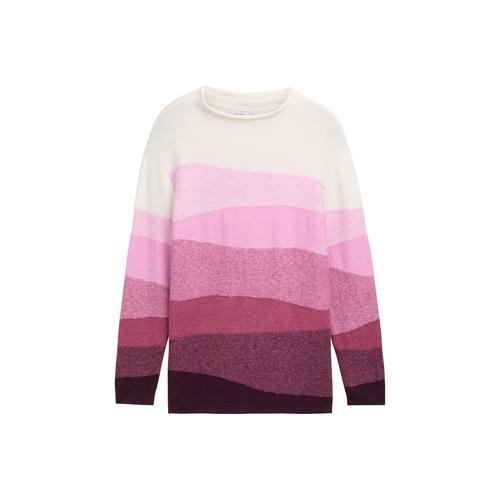 TOM TAILOR Damen Plus - Strickpullover mit Farbverlauf, rosa, Farbverlauf / Dip-Dye, Gr. 50