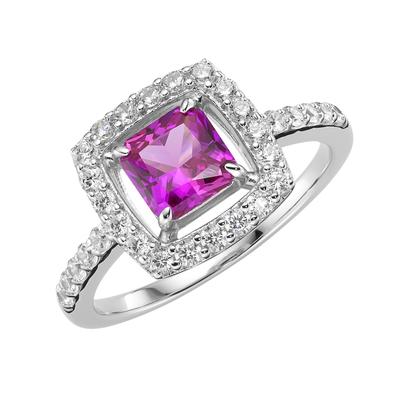 Giorgio Martello Milano Ring in blau, fuchsia oder lila, Zirkonia weiß, Silber 925 56 Violett Image