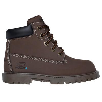 Skechers Boy's Power Reach - Hydro-Tread Boots | Size 2.0 | Dark Brown | Synthetic