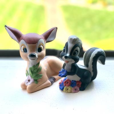 Disney Accents | Disney Bambi & Flower Porcelain Bisque Figurine | Color: Black/Brown | Size: Os