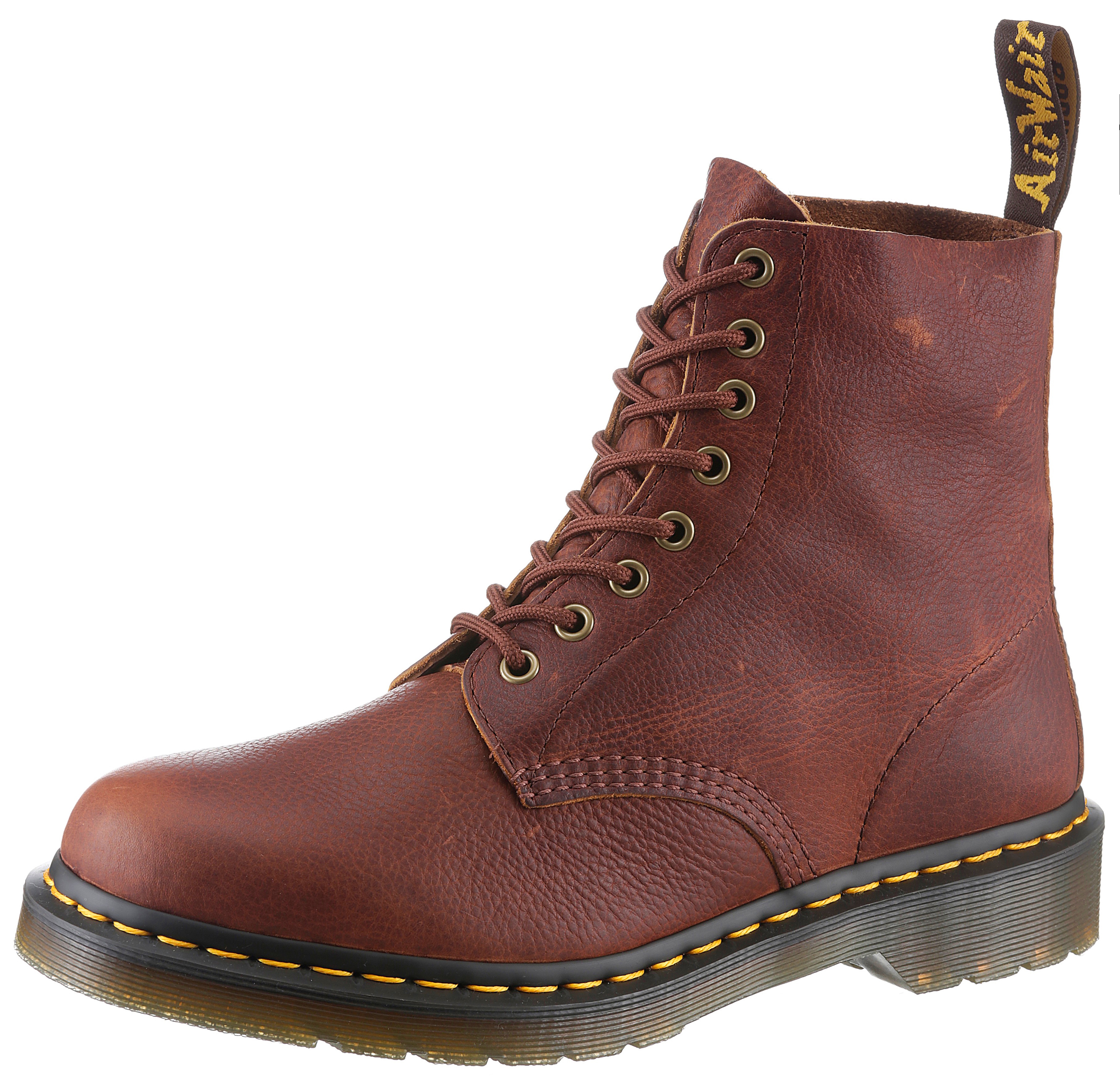 Schnürstiefel DR. MARTENS "8 Eye Boot 1460 Pascal AMBASSADOR", Herren, Gr. 42, braun, Leder, unifarben, Schuhe, Plateaustiefel, Schnürboots, Chukka Boot mit Blockabsatz, Topseller