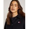Kurzmantel TOMMY JEANS CURVE "TJW WOOL COAT EXT", Damen, Gr. 5XL (56), schwarz, Web, Obermaterial: 80% Polyester, 20% Wolle. Futter: 100% Polyester. Wattierung: 100% Polyester, unifarben, casual, Langarm, Mäntel, in Großen Größen, mit Wollanteil