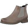 Chelseaboots TAMARIS, Damen, Gr. 37, grau (taupe), Nubukleder, Elastischer Einsatz, unifarben, used, klassisch, Schuhe, Blockabsatz, Stiefelette, Businesschuh, Schlupfboots, Anziehlasche