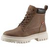 Schnürboots LEVI'S "Lennox", Damen, Gr. 37, braun, Lederimitat, casual, Schuhe, Blockabsatz, Schnürstiefelette, Boots, gepolsterter Schaftrand