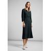 Midikleid STREET ONE, Damen, Gr. 44, EURO-Größen, grün (hunter grün), Stoff, 56% Viskose, 43% Polyester, 1% Elasthan, unifarben, casual, normal lang, Rundhals, 3/4-Ärmel Bündchen, Kleider, in Unifarbe