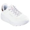 Slip-On Sneaker SKECHERS "UNO LITE", Kinder, Gr. 35, weiß, Lederimitat, sportlich, Schuhe, Freizeitschuh, Halbschuh, Slipper mit metallic Fersenpatch