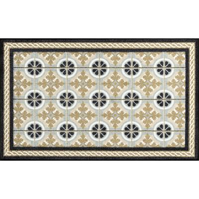 Teppich "Kitchen Tiles" Gr. 34, beige, B:75cm H:7mm L:120cm, Kunstfaser, WASH+DRY BY KLEEN-TEX, Teppiche, rutschhemmend, In- und Outdoor geeignet, waschbar Image