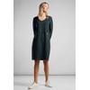 Sweatkleid STREET ONE, Damen, Gr. 40, EURO-Größen, grün (hunter grün), Stoff, 60% Viskose, 35% Polyamid, 5% Elasthan, unifarben, casual, comfort fit knielang, V-Ausschnitt, 3/4-Ärmel Bündchen, Kleider, knielang