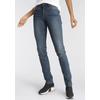 Slim-fit-Jeans ARIZONA "Bund mit seitlichem Gummizugeinsatz", Damen, Gr. 24, K + L Gr, blau (blau used), Denim/Jeans, Obermaterial: 98% Baumwolle, 2% Elasthan, Basic, slim fit lang, Jeans, schmale Passform, Röhrenjeans, Used-Waschung, hohe Leibhöhe