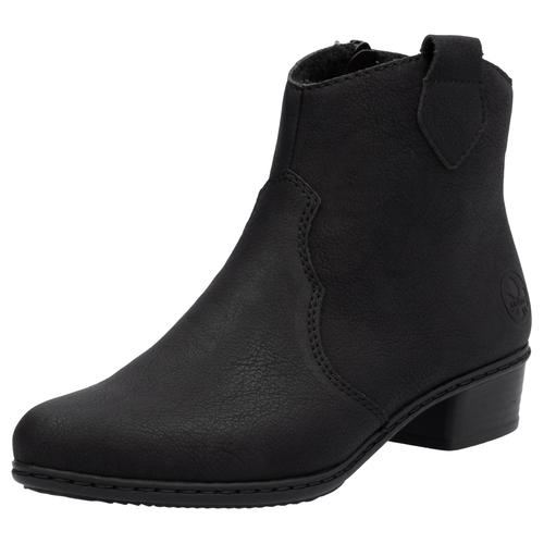 Westernstiefelette RIEKER Gr. 42, schwarz Damen Schuhe Stiefelette, Cowboyboots, Blockabsatz, mit Innenreißverschluss