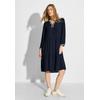 Tunikakleid CECIL, Damen, Gr. M (40), US-Größen, blau (universal blau), Stoff, 100% Viskose, unifarben mit Farbeinsatz, casual, gerade knielang, Rundhals, 3/4-Ärmel Bündchen, Kleider, knielang