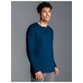 Longsleeve TRIGEMA "TRIGEMA Langarmshirt mit Knopfleiste", Herren, Gr. XXXL, blau (night, blau), 100% Baumwolle, casual, Langarm, Shirts