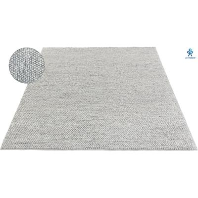 Wollteppich MY HOME "Wolly, Wolle" Gr. 1, grau (stone), B:60cm H:14mm L:90cm, Wolle, Teppiche, handgewebt, Handweb Teppiche, Wohnzimmer, Schlafzimmer, Esszimmer Image