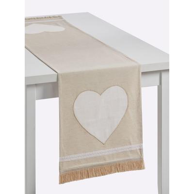 Tischläufer HEINE HOME, beige (natur, weiß), B:150cm, Tischdecken Image