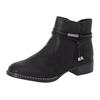 Cowboy Stiefelette RIEKER, Damen, Gr. 38, schwarz, Lederimitat, elegant, Schuhe, Westernstiefelette, Stiefelette mit Zierbänder, schmale Form