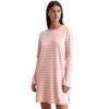 Nachthemd MARC O'POLO "Mix & Match Cotton-Woven", Damen, Gr. XL, N-Gr, rosa (misty rose), Single Jersey, Obermaterial: 100% Baumwolle, gestreift, casual, relaxed fit kniefrei, Rundhals, Langarm, Kleider, mit lockerem und geradem Schnitt