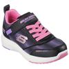 Sneaker SKECHERS "DYNAMIC TREAD", Kinder, Gr. 27, schwarz (schwarz, rosa), Lederimitat, Textil, sportlich, Schuhe, Freizeitschuh, Klettschuh mit glänzendem Textileinsatz