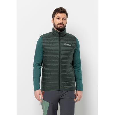 Daunenweste JACK WOLFSKIN "PILVI DOWN VEST M RDS", Herren, Gr. XXL (58), grün (schwarz, olive), Obermaterial: 100% Polyester; Futter: 100% Polyester; Füllung: 80% Entendaune; 20% Federn, Westen Image