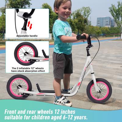 Kick Scooter White Shock-Absorber Scooter Children's Scooters