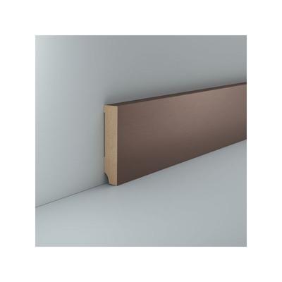 Sparpaket - 4 x Sockelleiste Modern mdf 16x80 Fußleiste foliert Optik Bronze Eckig