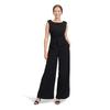 Overall VERA MONT "Vera Mont Jumpsuit mit weitem Bein", Damen, Gr. 48, Normalgrößen, schwarz, Cru00eape, Obermaterial: 95% Polyester, 5% Elasthan. Futter: 100% Polyester., elegant, ausgestellt, U-Boot-Ausschnitt, ohne Ärmel, Overalls, Bunddetail