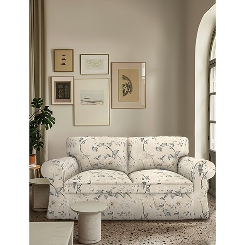 Copridivano per divano a 2 posti coprisedile floreale su misura 100% cotone morbido e durevole lavabile in macchina per una facile manutenzione