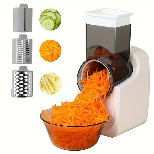 tagliaverdure elettrico affettaverdure elettrico tagliaverdure insalata robot da cucina spiralizzatore per frutta e verdura con lame multi cono