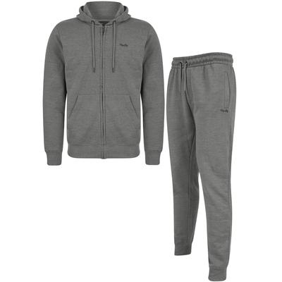 Hoody / Jogger Set Invex 2pc Hoody & Jogger Brushback Fleece Tracksuit Co-ord Set in Mid Grey Marl / XXL - Tokyo Laundry