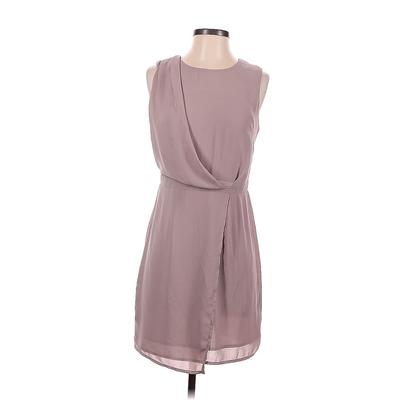 Bar III Casual Dress - Wrap Cowl Neck Sleeveless: Gray Solid Dresses - Women's Size Small