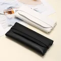 Custodie per occhiali in pelle morbida ed elegante in bianco e nero - Borse protettive per occhiali, accessori da viaggio per uomo e donna - Eleganti
